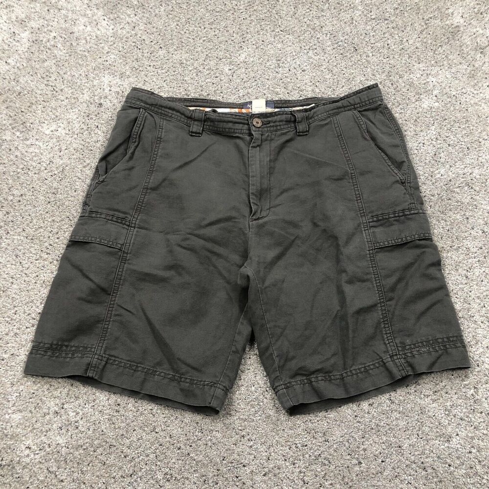ST Johns Shorts Mens 38 Grey Linen Blend Cargo Relaxed Drawstring Mens 38x10